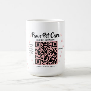 Caneca De Café Logotipo da Loja de Animais Paws Pet Care Nome Cód