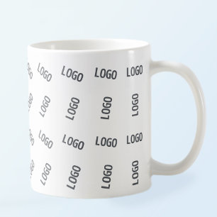 Caneca De Café Logotipo da sua empresa Design de padrão de logo
