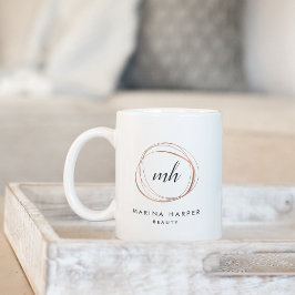 Caneca De Café Logotipo de Abstrato Dourado do moderno Faux