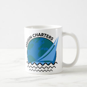 Caneca De Café Logotipo de 'Caracteres de Origem' de Barco de Vel