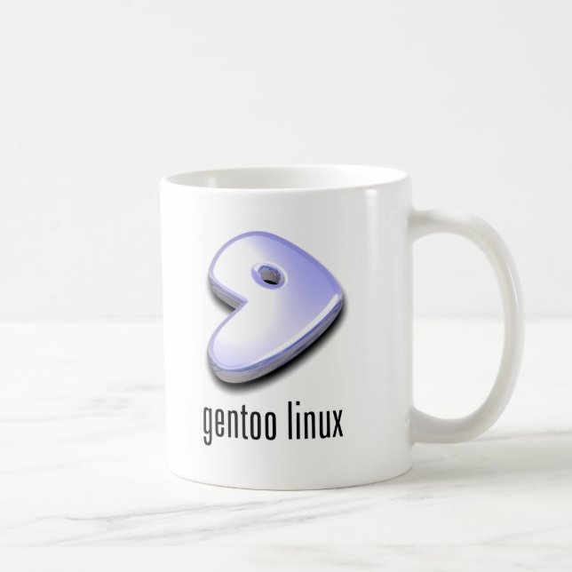 Caneca De Café logotipo de Linux do gentoo (Direita)