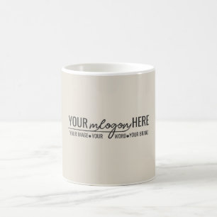 Caneca De Café Logotipo de Negócios de Aveia Minimalista Moderna