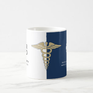 Caneca De Café Logotipo de Nome Médico da Enfermeira de Marinho 