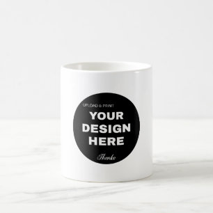 Caneca De Café Logotipo de QR Code Preto Elegante, Minimalista e