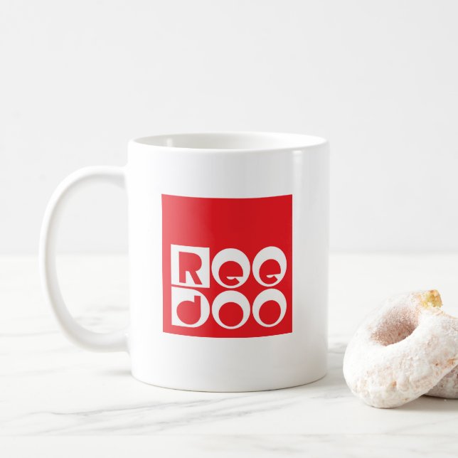 Caneca De Café Logotipo de ReeDoo (Com Donut)