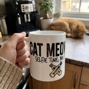 Caneca De Café Logotipo de texto Cat Meowfia - Gato engraçado sem
