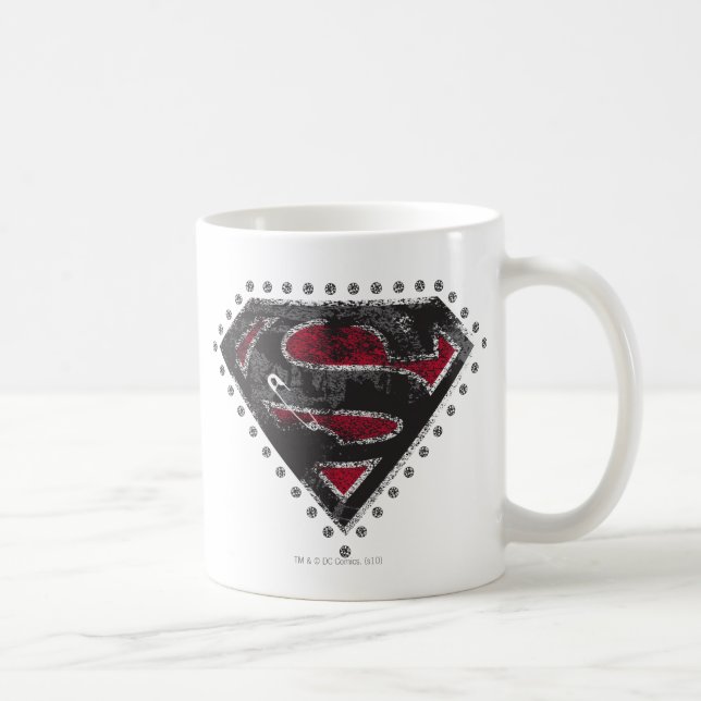 Caneca De Café Logotipo Distante da Supergirl Preto e Vermelho (Direita)