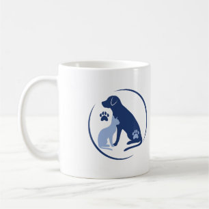 Caneca De Café Logotipo do Cachorro Azul e do Gato ou o Logotipo