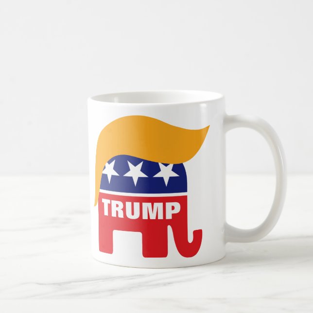 Caneca De Café Logotipo do Elefante Republicano Donald Trump (Direita)