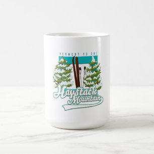 Caneca De Café logotipo do Haystack Mountain Vermont EUA Esqui
