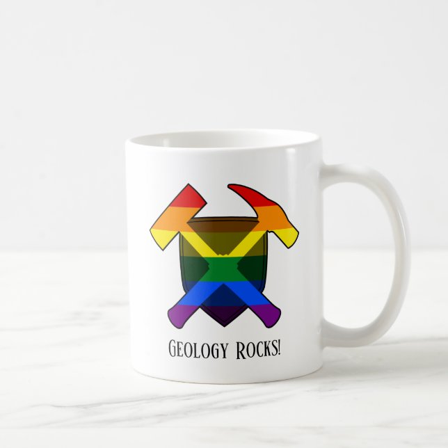 Caneca De Café Logotipo do martelo "Geology Rocks" LGBT (Direita)