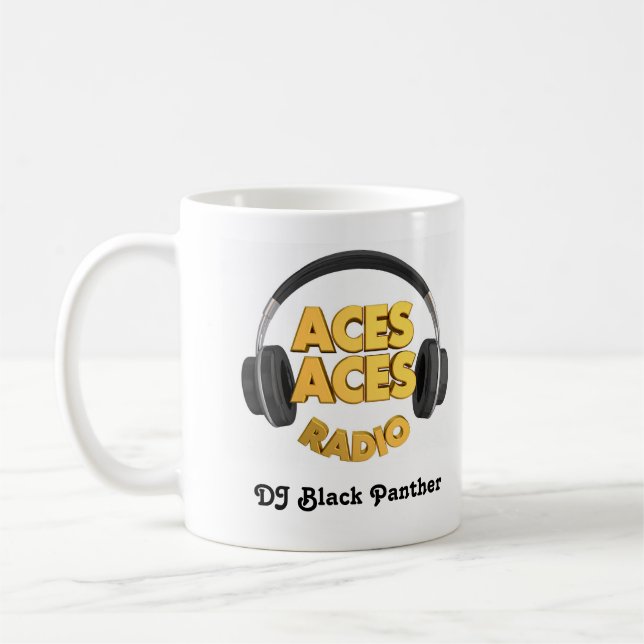 Caneca De Café logotipo do Mu Aces DJ Black Panther (Esquerda)