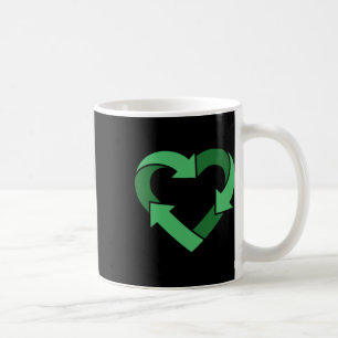 Caneca De Café Logotipo do Reciclar Vintage Cardíaco Moldado no D