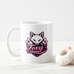 Caneca De Café Logotipo do Time de Boliche Foxy Ladies