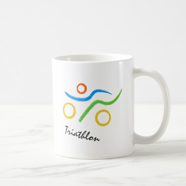 Caneca De Café Logotipo do Triathlon (Direita)