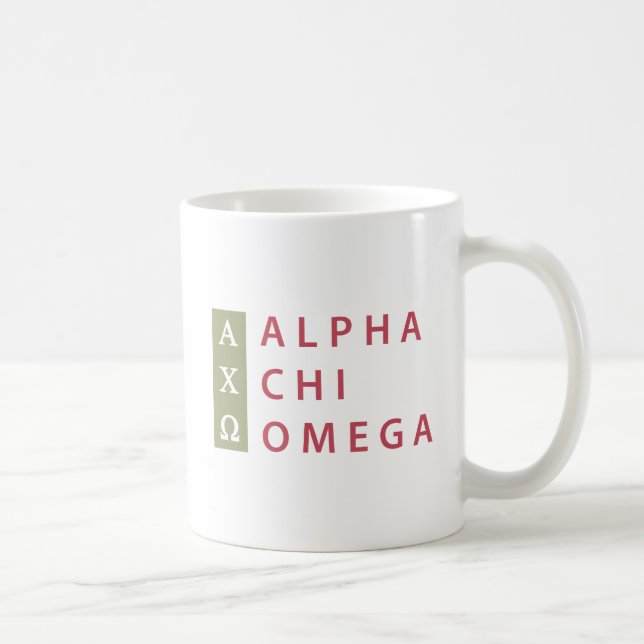 Caneca De Café Logotipo empilhado | alfa de Omega do qui (Direita)