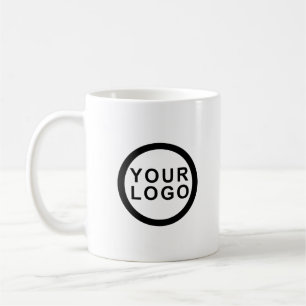 Caneca De Café Logotipo Empresarial Marca Profissional Branco