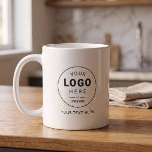 Caneca De Café Logotipo Empresarial Personalizado