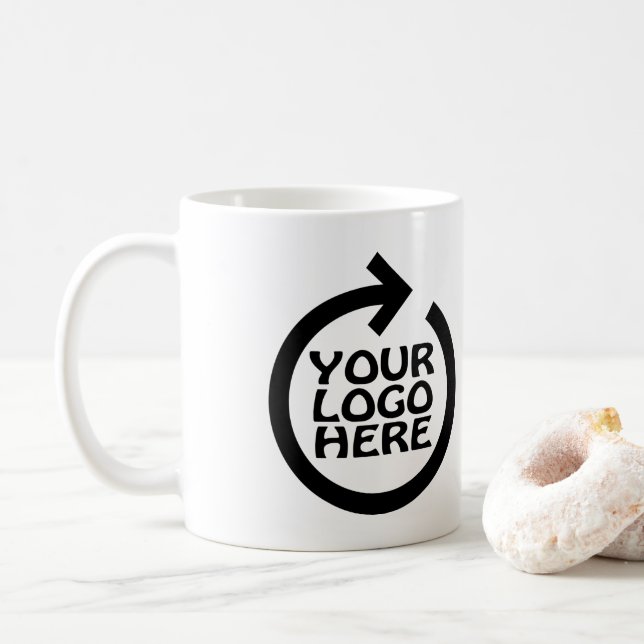 Caneca De Café Logotipo Empresarial Personalizado (Com Donut)