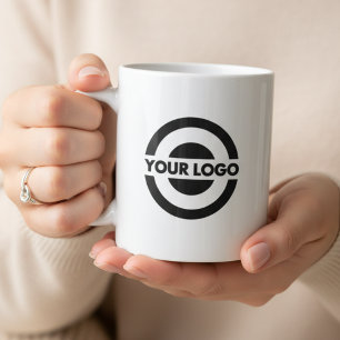 Caneca De Café Logotipo Empresarial Personalizado Branco