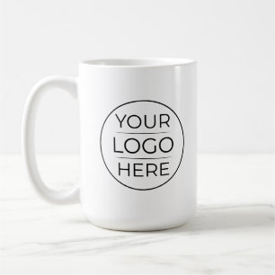 Caneca De Café Logotipo Empresarial Redondo Moderno Personalizado