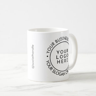 Caneca De Café Logotipo Empresarial Redondo Moderno Promocional