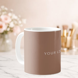 Caneca De Café Logotipo empresarial retangular marrom Mocha