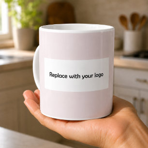 Caneca De Café Logotipo empresarial retangular rosa avermelhado
