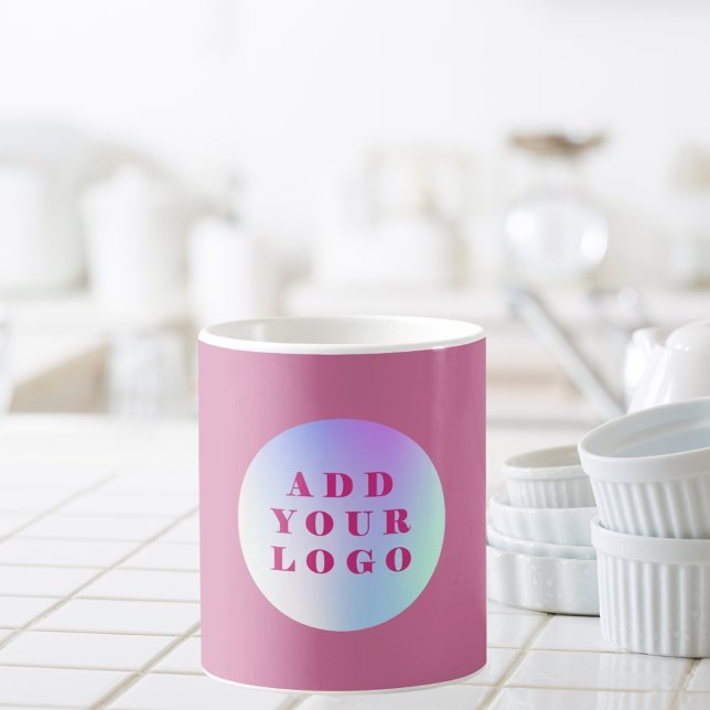 Caneca De Café Logotipo empresarial rosa (Criador carregado)