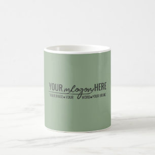 Caneca De Café Logotipo Empresarial Verde Sal Moderno Minimalista