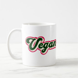 Caneca De Café Logotipo Gráfico do Vegan da Vintage Retro Coffee 