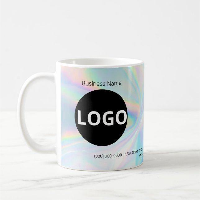 Caneca De Café Logotipo Holográfico Personalizado (Esquerda)