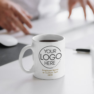Caneca De Café Logotipo Moderno Elegante SWAG para Funcionários/E