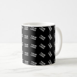 Caneca De Café Logotipo ou padrão de imagem exclusivo Preto (ed