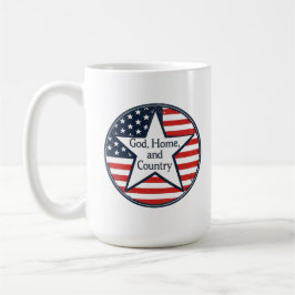 Caneca De Café logotipo patriota dos EUA Deus Lar País bandeira d