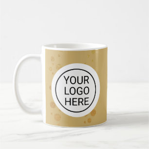 Caneca De Café Logotipo Personalizado de Empresa Dourado