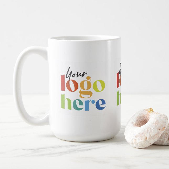 Caneca De Café Logotipo Personalizado de Negócios (Com Donut)
