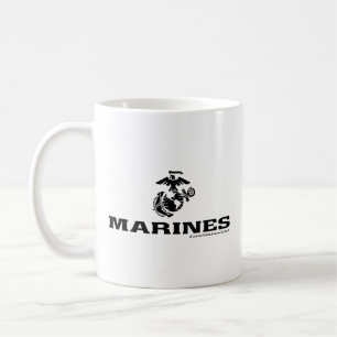 Caneca De Café Logotipo preto empilhado do USMC