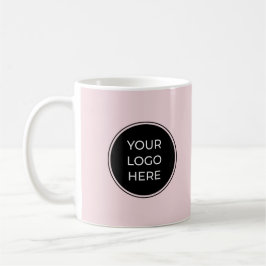 Caneca De Café Logotipo Preto - Lâmpada Rosa Esbranquiçada