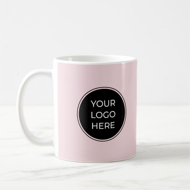 Caneca De Café Logotipo Preto - Lâmpada Rosa Esbranquiçada (Esquerda)