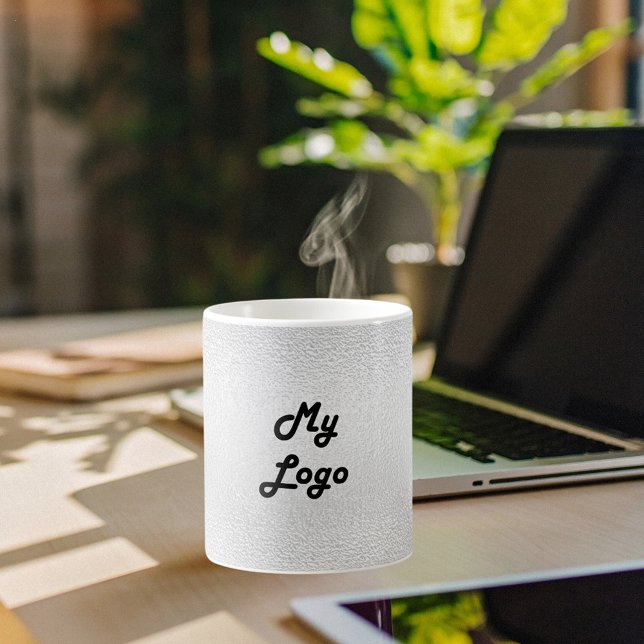 Caneca De Café Logotipo retangular da prata (Criador carregado)