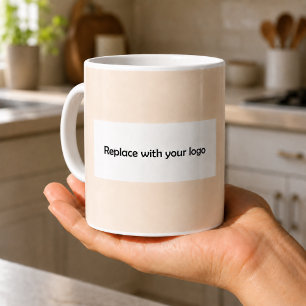 Caneca De Café logotipo retangular de negócios de creme de champa