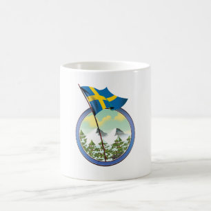 Caneca De Café logotipo retrô da Suécia