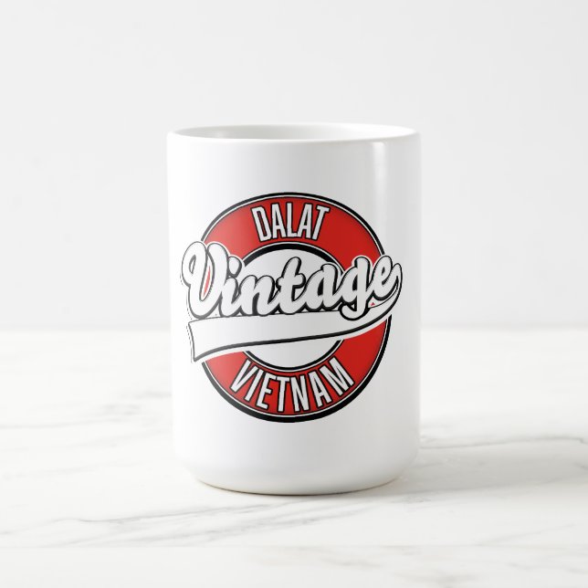 Caneca De Café Logotipo retrô de Dalat vietnam (Centro)