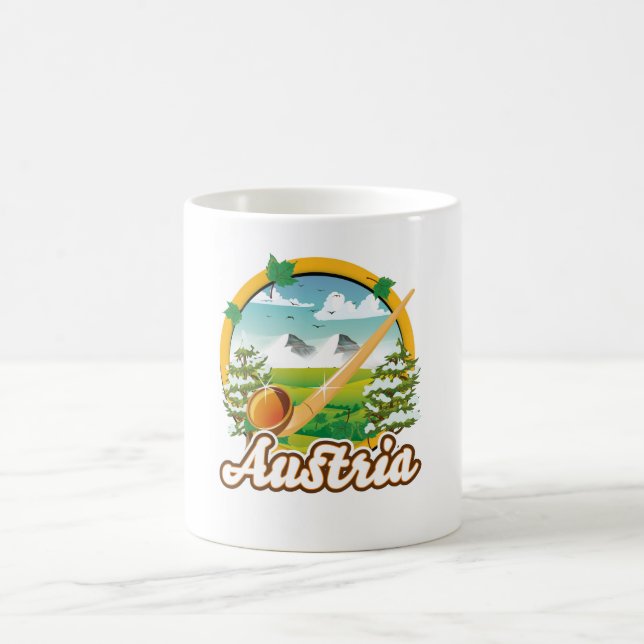 Caneca De Café Logotipo retro viagem da Áustria (Centro)