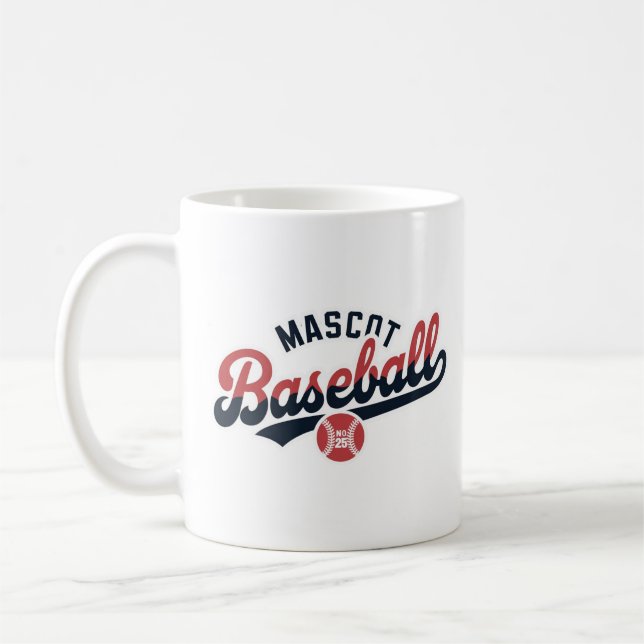 Caneca De Café Logotipo retroativo de Baseball Mascot (Esquerda)