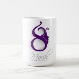 Caneca De Café Logotipo Roxo do Dia Internacional da Mulher