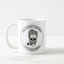Logotipo Vintage Barber Skull Personalizável