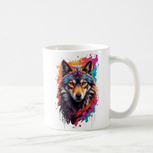Caneca De Café Logotipo Wolf Animal Design-87694