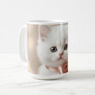 Caneca De Café Loja de Gatinhos Brancos Elegantes